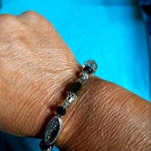 Black and copper blessed faceted bracelet